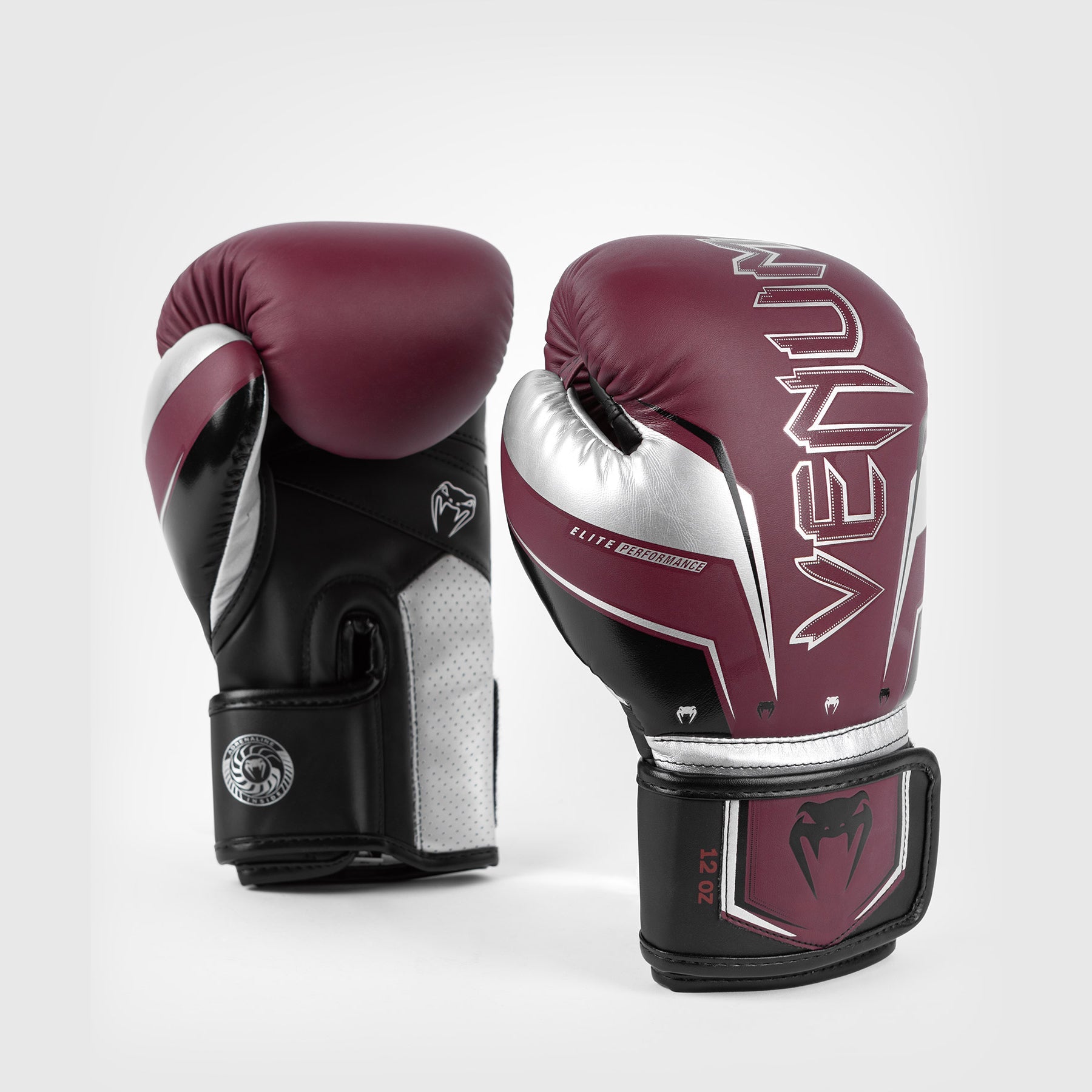 Venum Elite Evo Boxerské rukavice - vínová/stříbrná