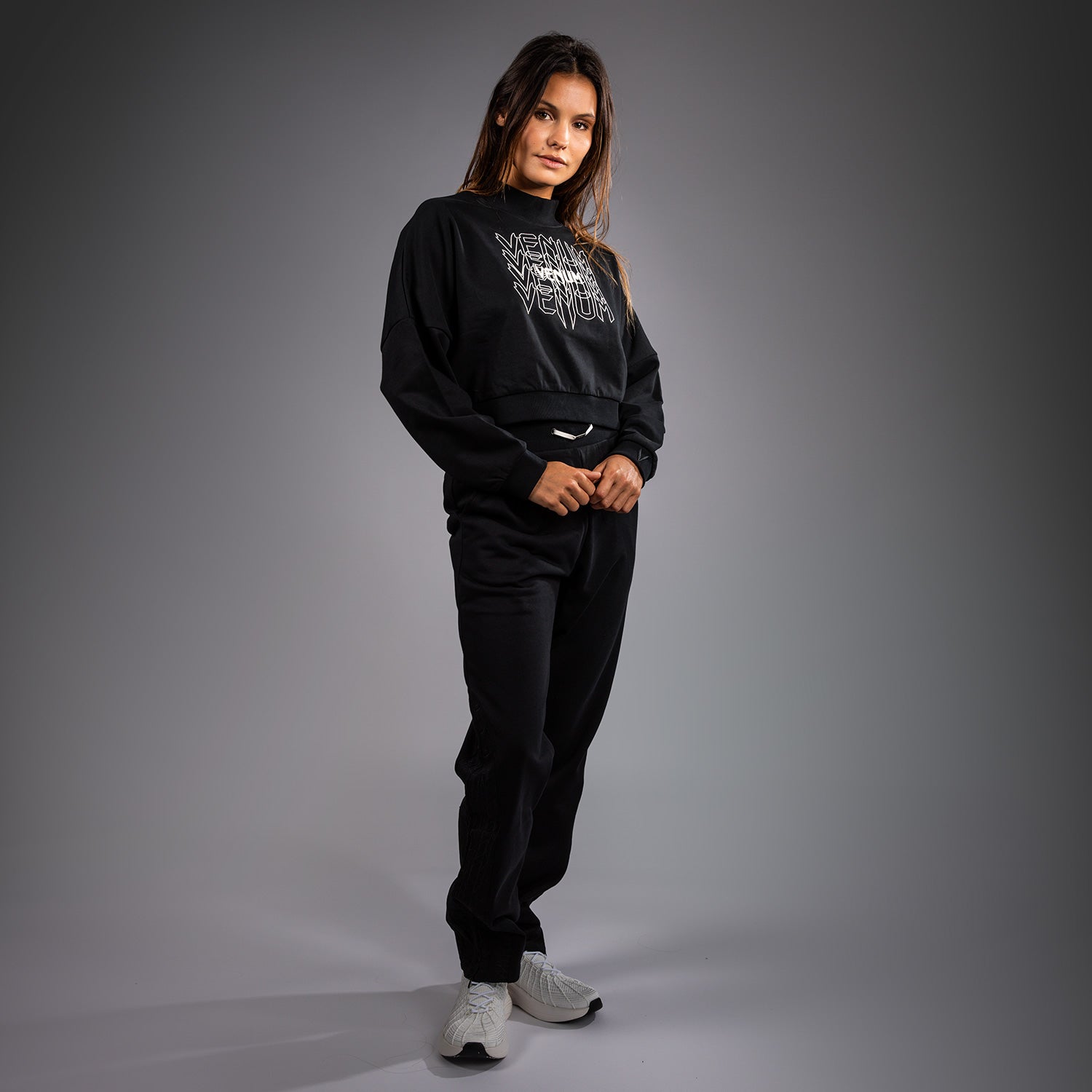Venum Pulse Dámská Crop Mikina - Černá/Bílá