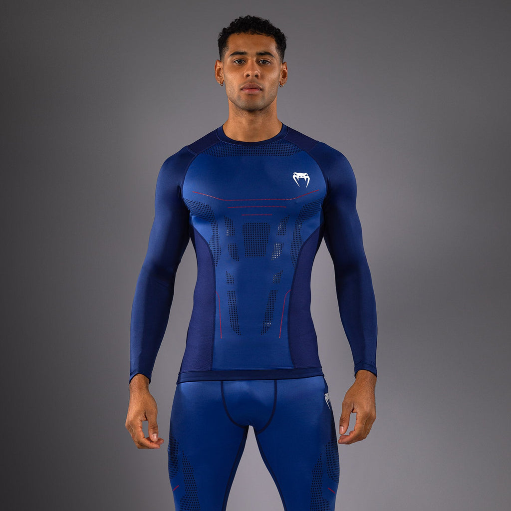 Venum Technical 3.0 Dlouhý Rukáv Rashguard - Noční Modrá