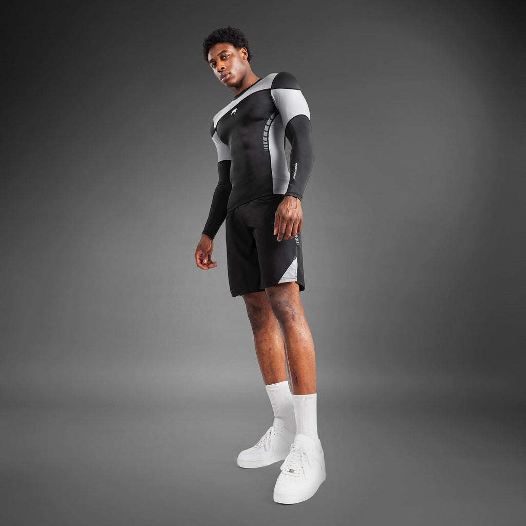 Venum Tempest Pánský Dlouhý Rukáv Rashguard - Černá/Šedá
