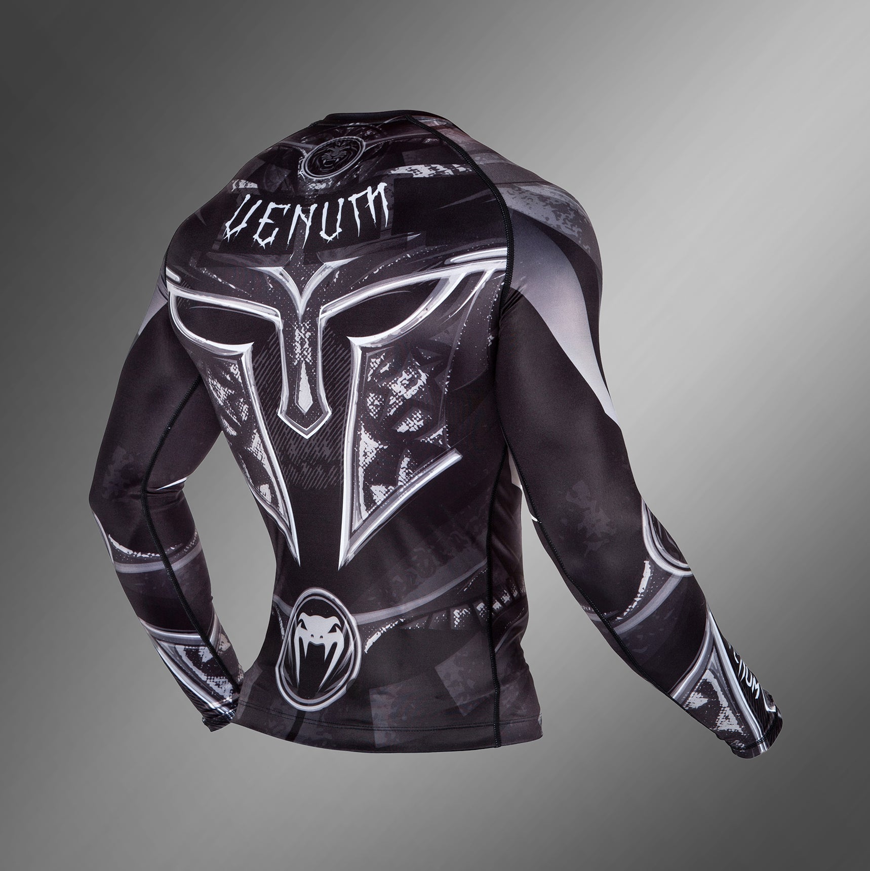 Venum Gladiator 3.0 Rashguard - Dlouhé rukávy - Černá/Bílá