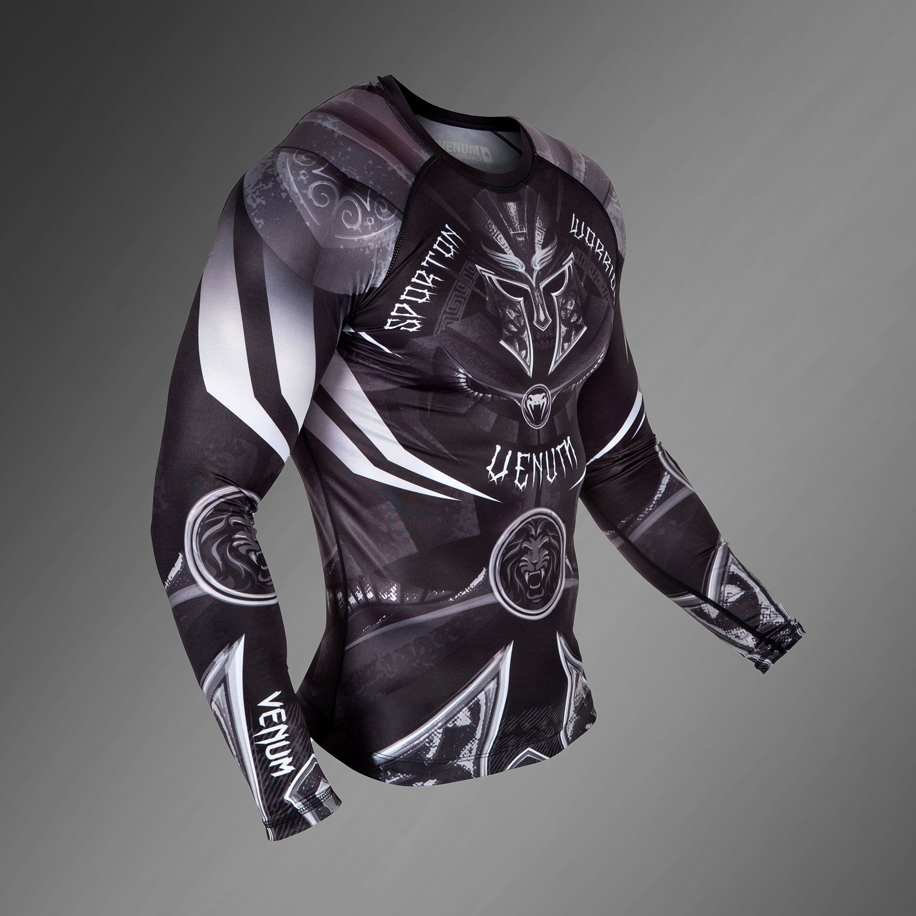 Venum Gladiator 3.0 Rashguard - Dlouhé rukávy - Černá/Bílá
