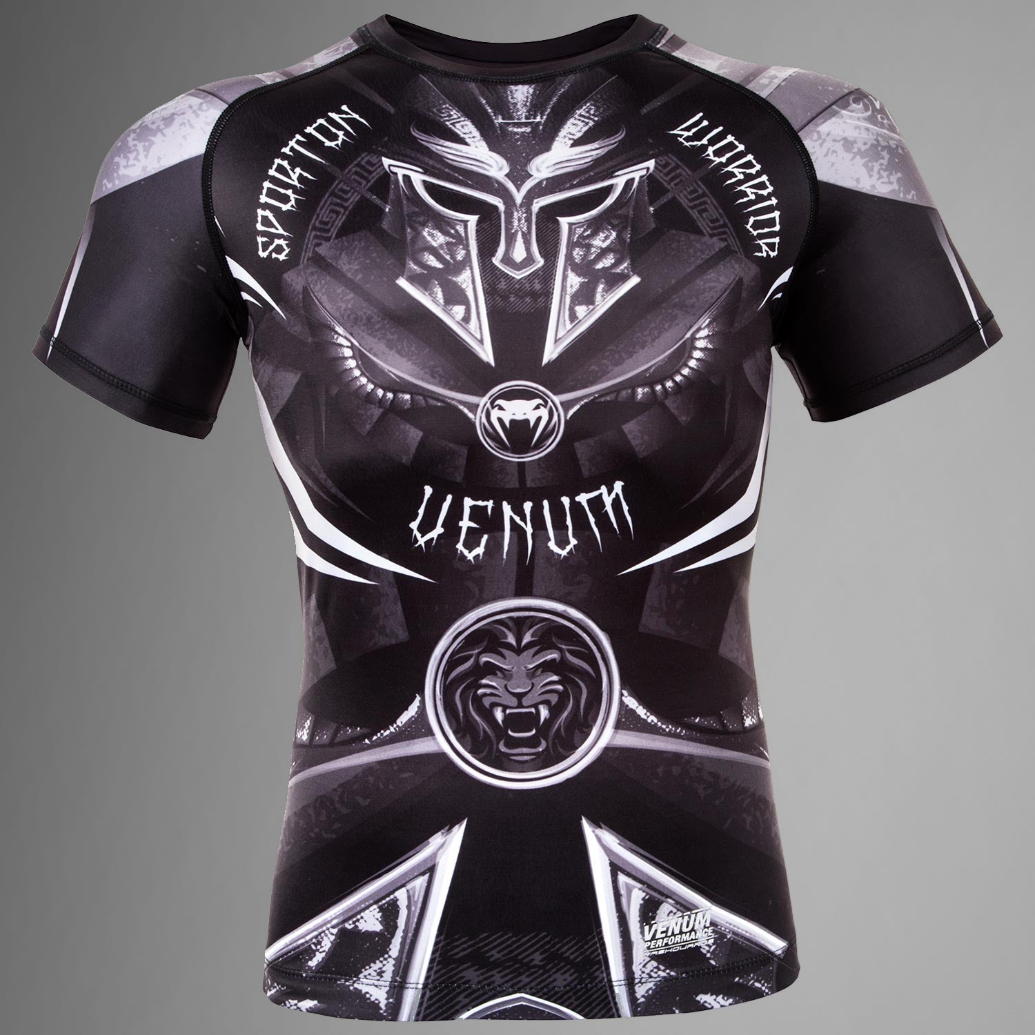 Venum Gladiator 3.0 Rashguard - Černá/Bílá - Krátký rukáv