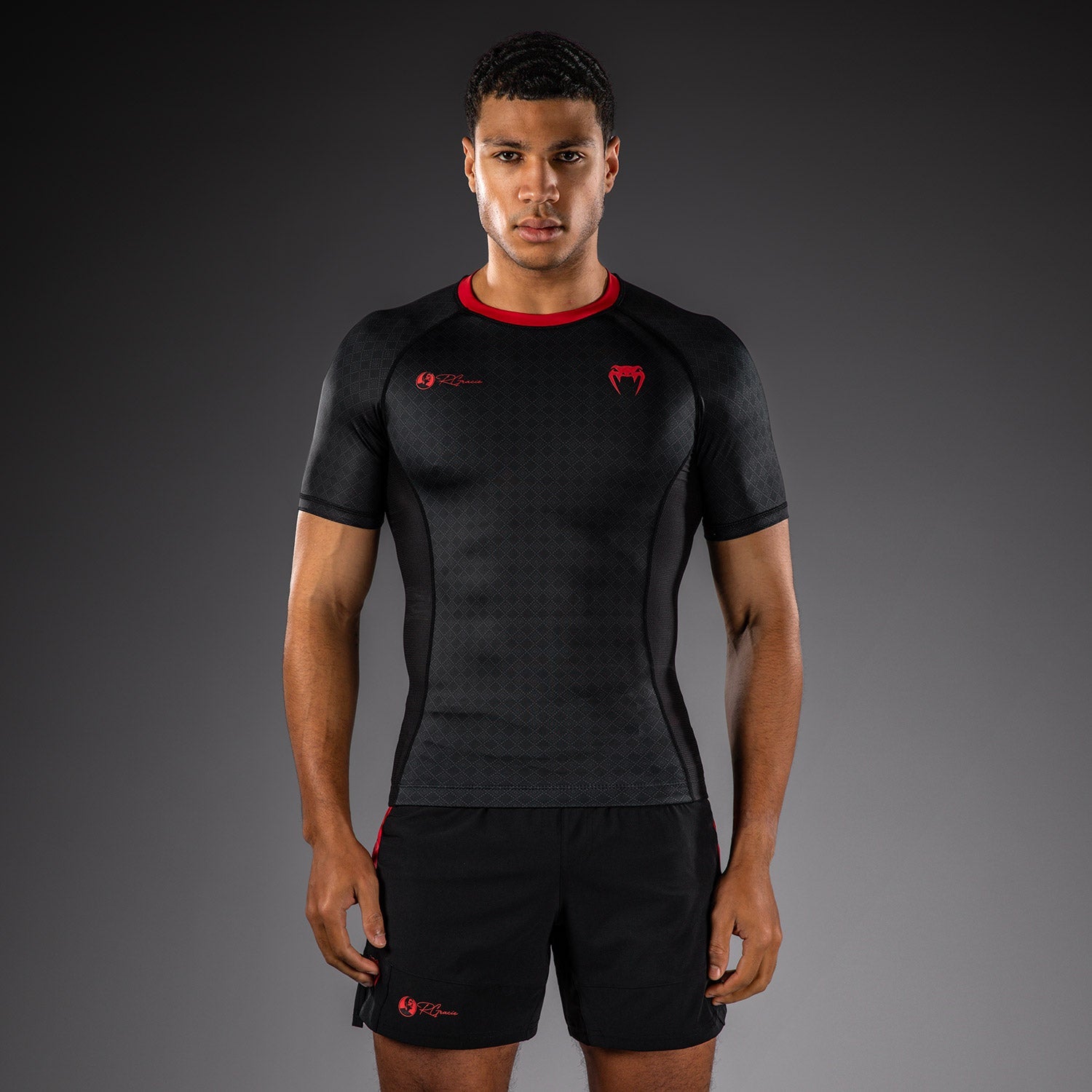 Venum x Roger Gracie Signature Krátký rukáv Rashguard - Černá/Červená