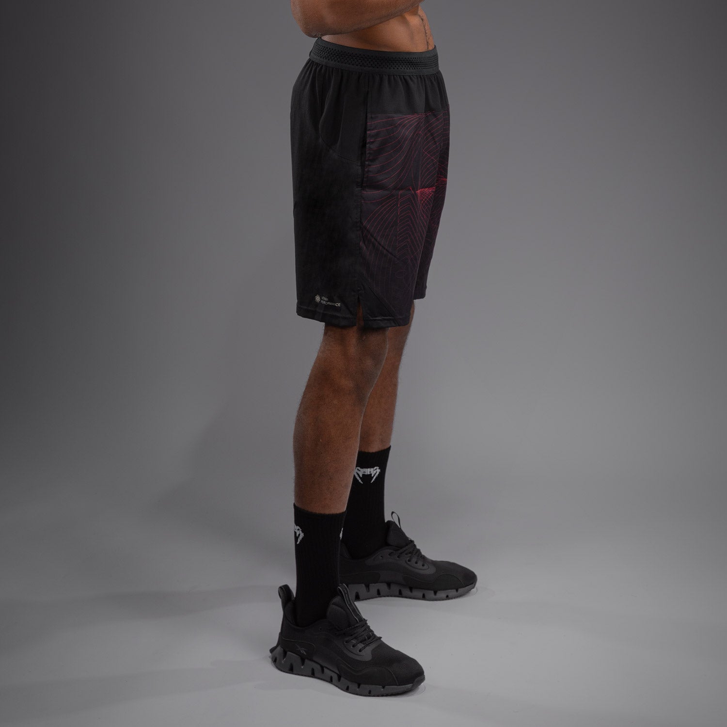 Pánské tréninkové šortky Venum G-Fit Air - Hluboká černá/Ohnivá červená