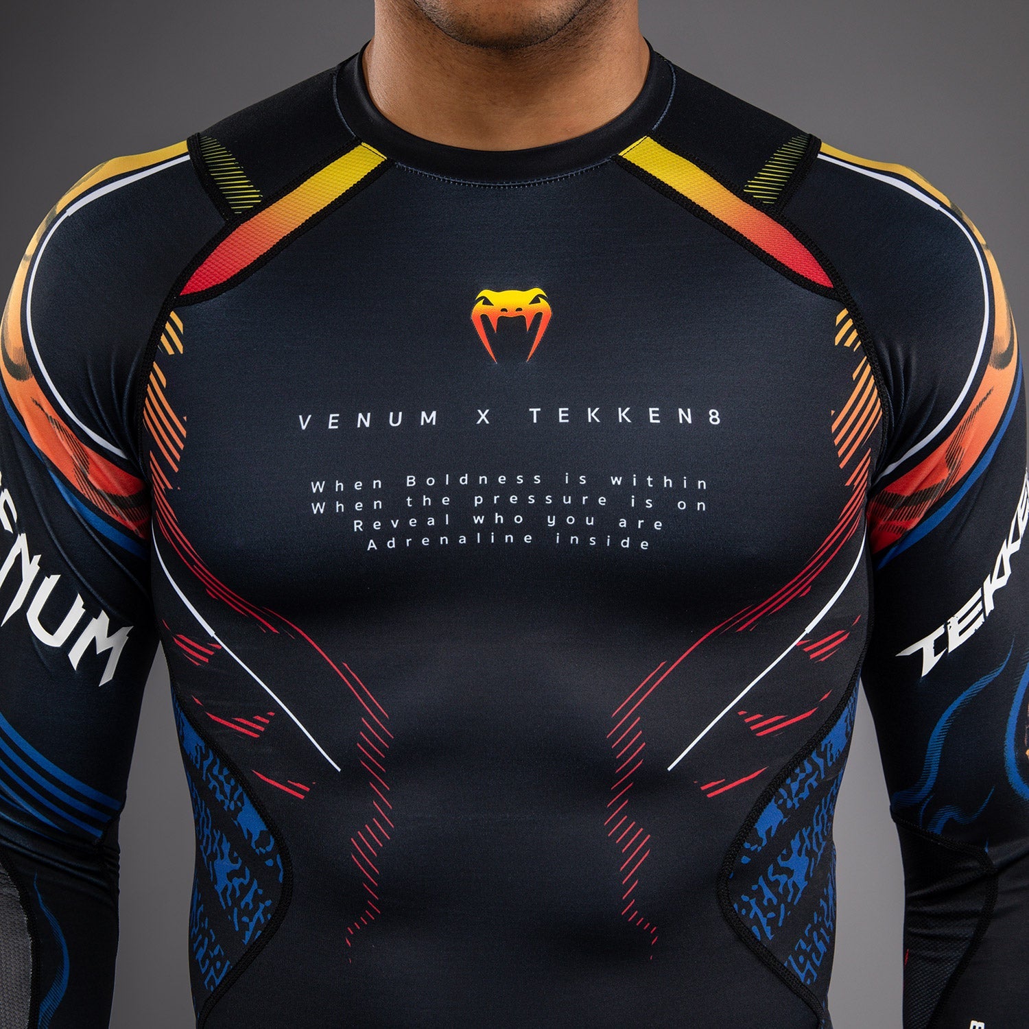 Venum x TEKKEN 8 Rashguard s dlouhým rukávem - Yoshimitsu - Černá/Oranžová