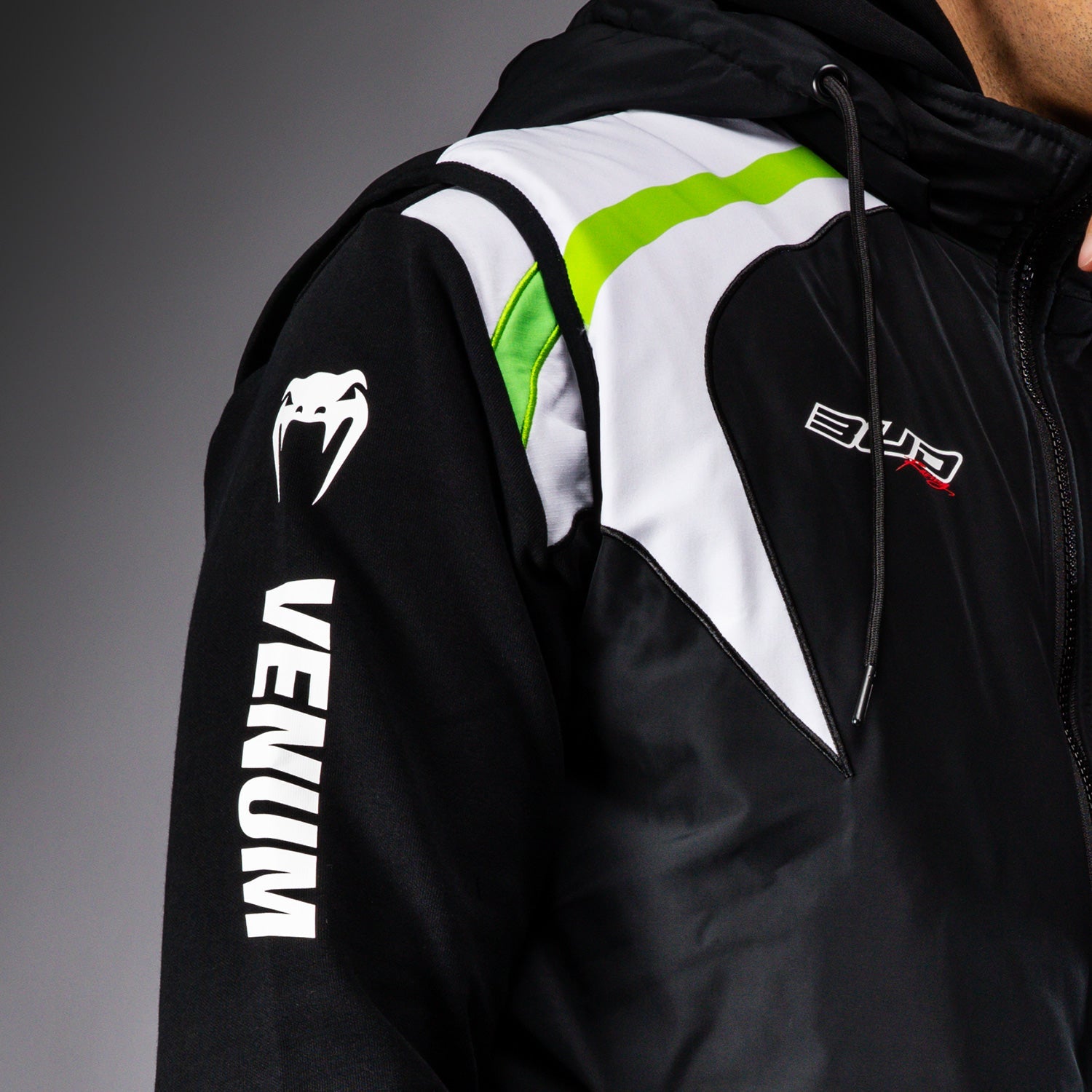 Venum x Bud Racing péřová bunda - černá/bílá/limetkově zelená