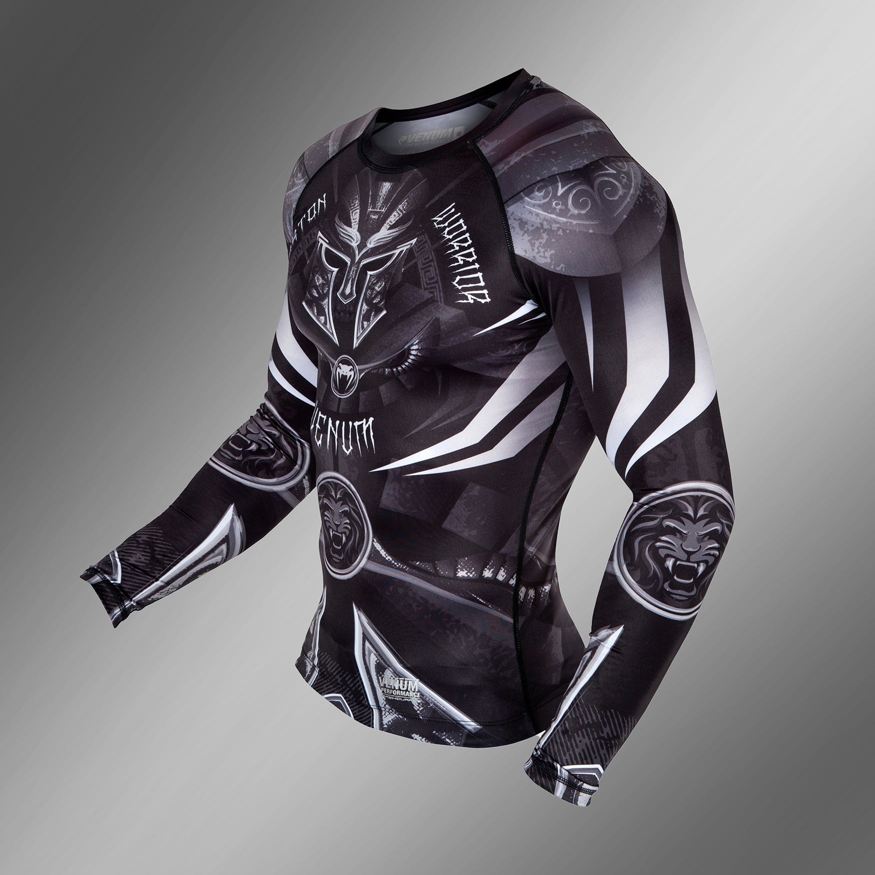 Venum Gladiator 3.0 Rashguard - Dlouhé rukávy - Černá/Bílá