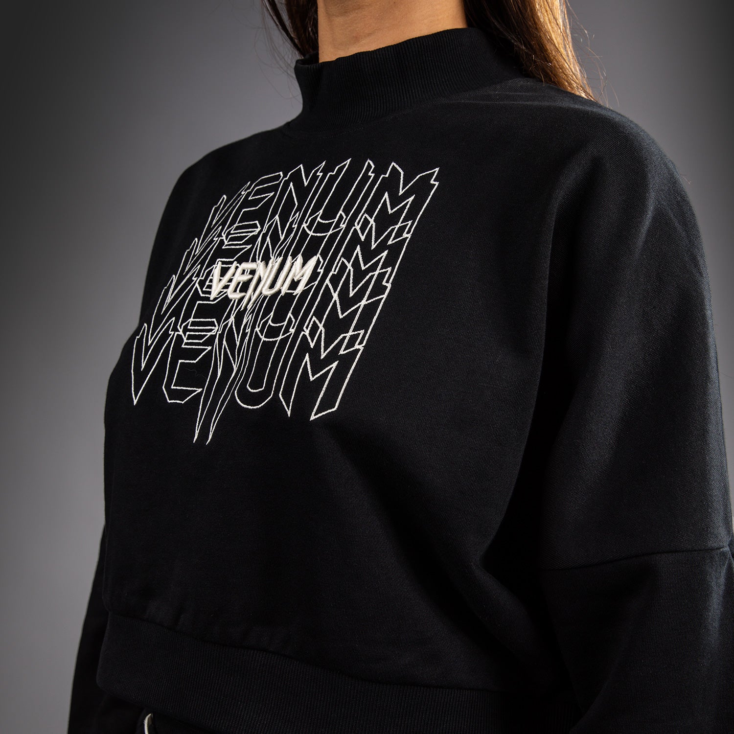 Venum Pulse Dámská Crop Mikina - Černá/Bílá