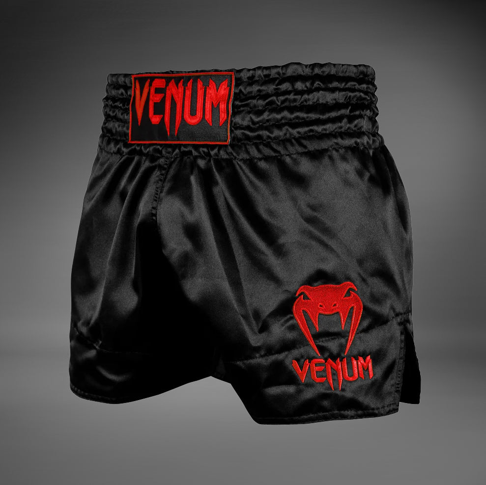 Venum Klasické Muay Thai Kraťasy - Černá/Červená