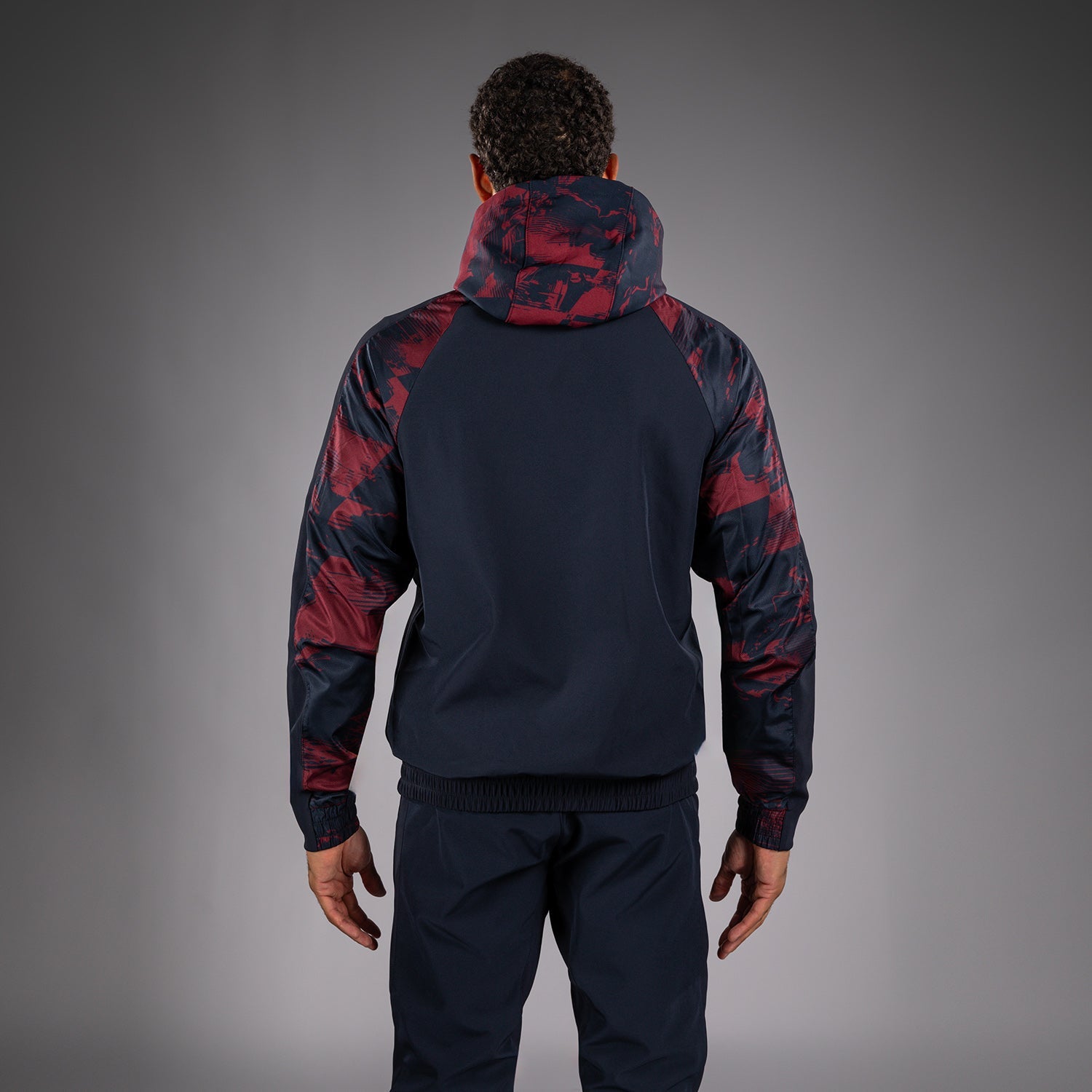 Pánská mikina UFC Zenith by Venum Burgundy Authentic Fight Week Zip Hoodie