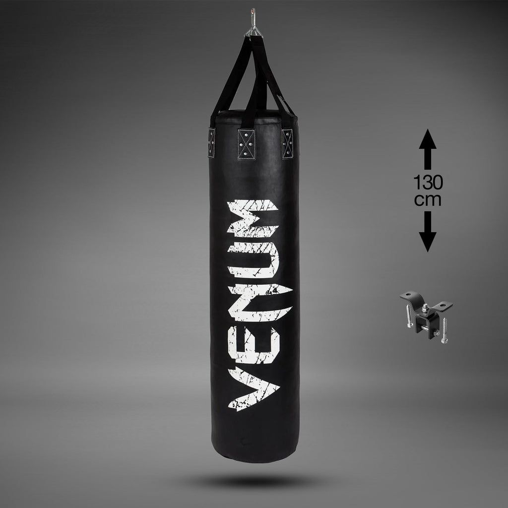 Venum Challenger boxovací pytel + stropní hák - černobílý - plněný - 130cm