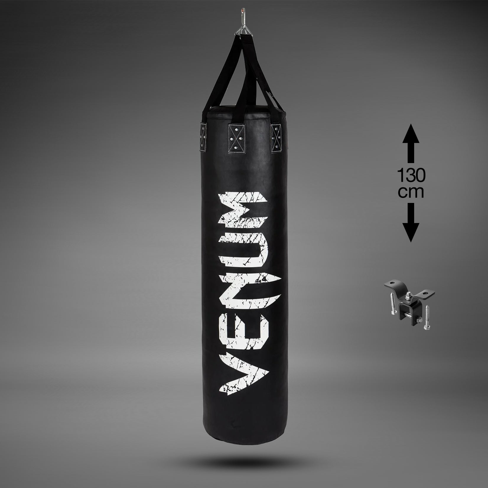 Venum Challenger boxovací pytel + stropní hák - černobílý - plněný - 130cm