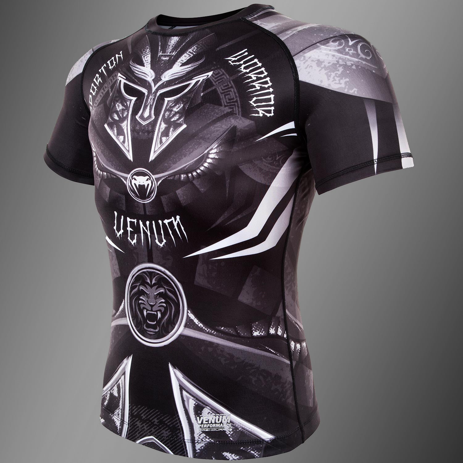 Venum Gladiator 3.0 Rashguard - Černá/Bílá - Krátký rukáv