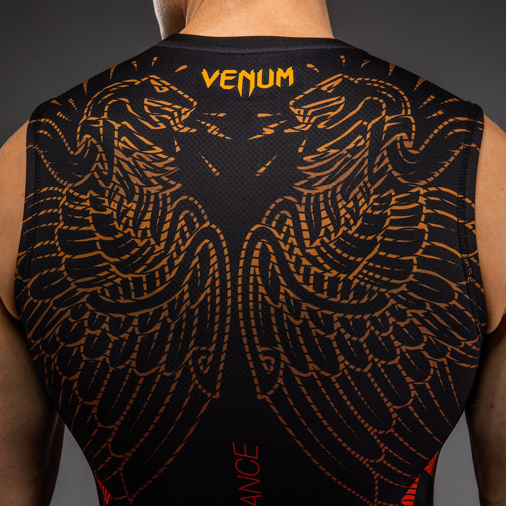 Venum Quetzal Fury Bezrukávový Rashguard - Černá/Fury Červená/Tangerine
