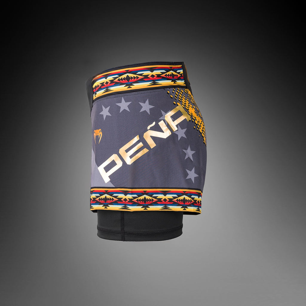 Dámské UFC Unrivaled by Venum černé krátké bojové šortky Julianna Peña