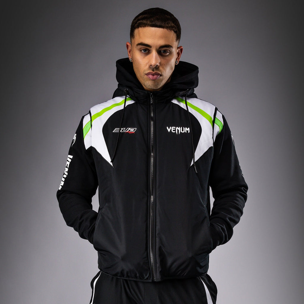 Venum x Bud Racing péřová bunda - černá/bílá/limetkově zelená