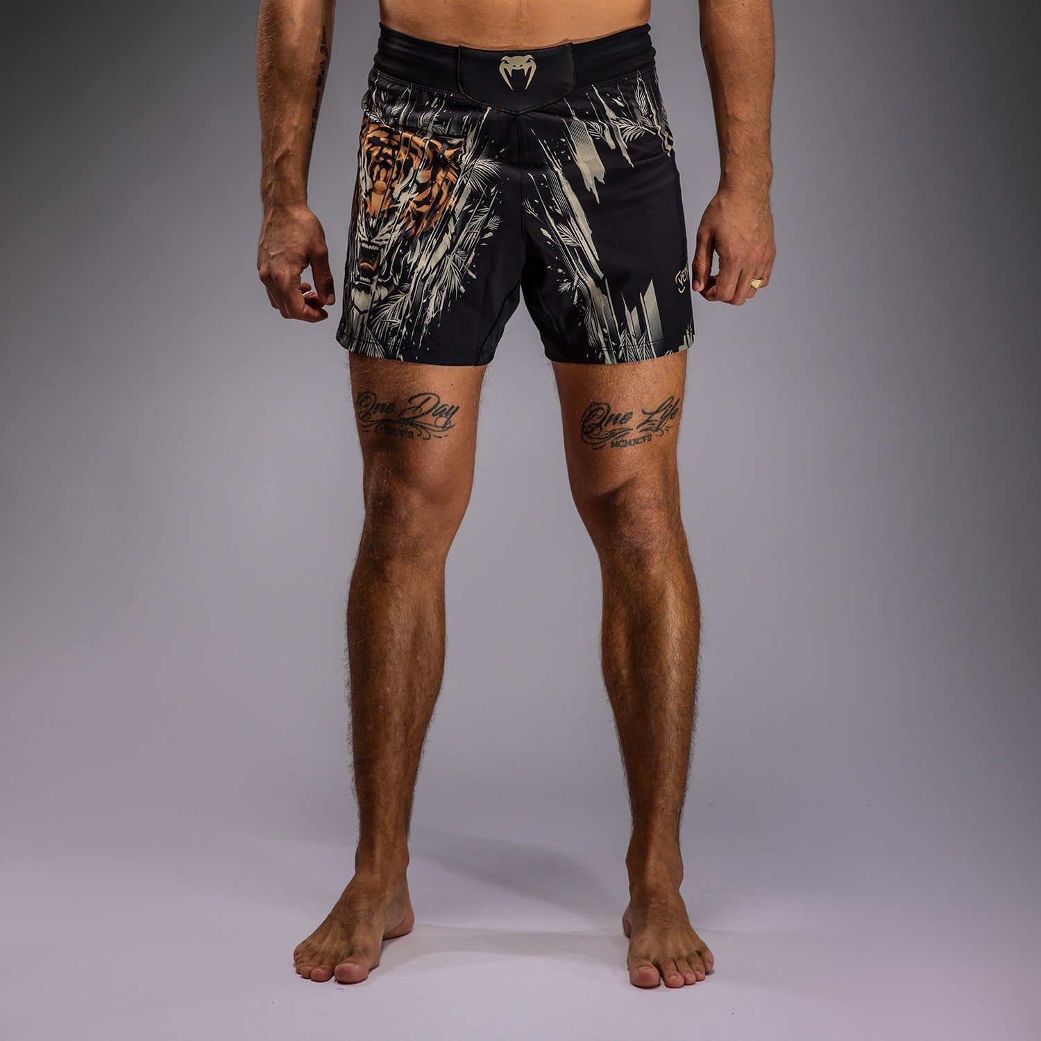 Venum Tiger Pánské Kraťasy na bojové sporty - Černá/Neonová oranžová