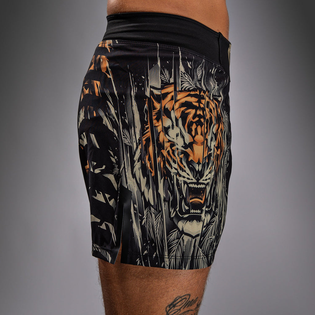 Venum Tiger Pánské Kraťasy na bojové sporty - Černá/Neonová oranžová