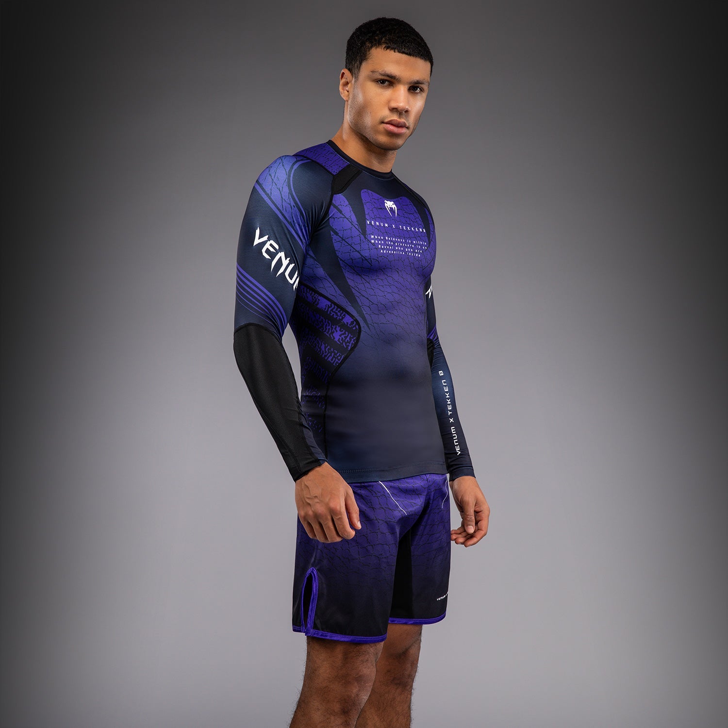 Venum x TEKKEN 8 Dlouhý rukáv Rashguard - Kazuya - Černá/Fialová