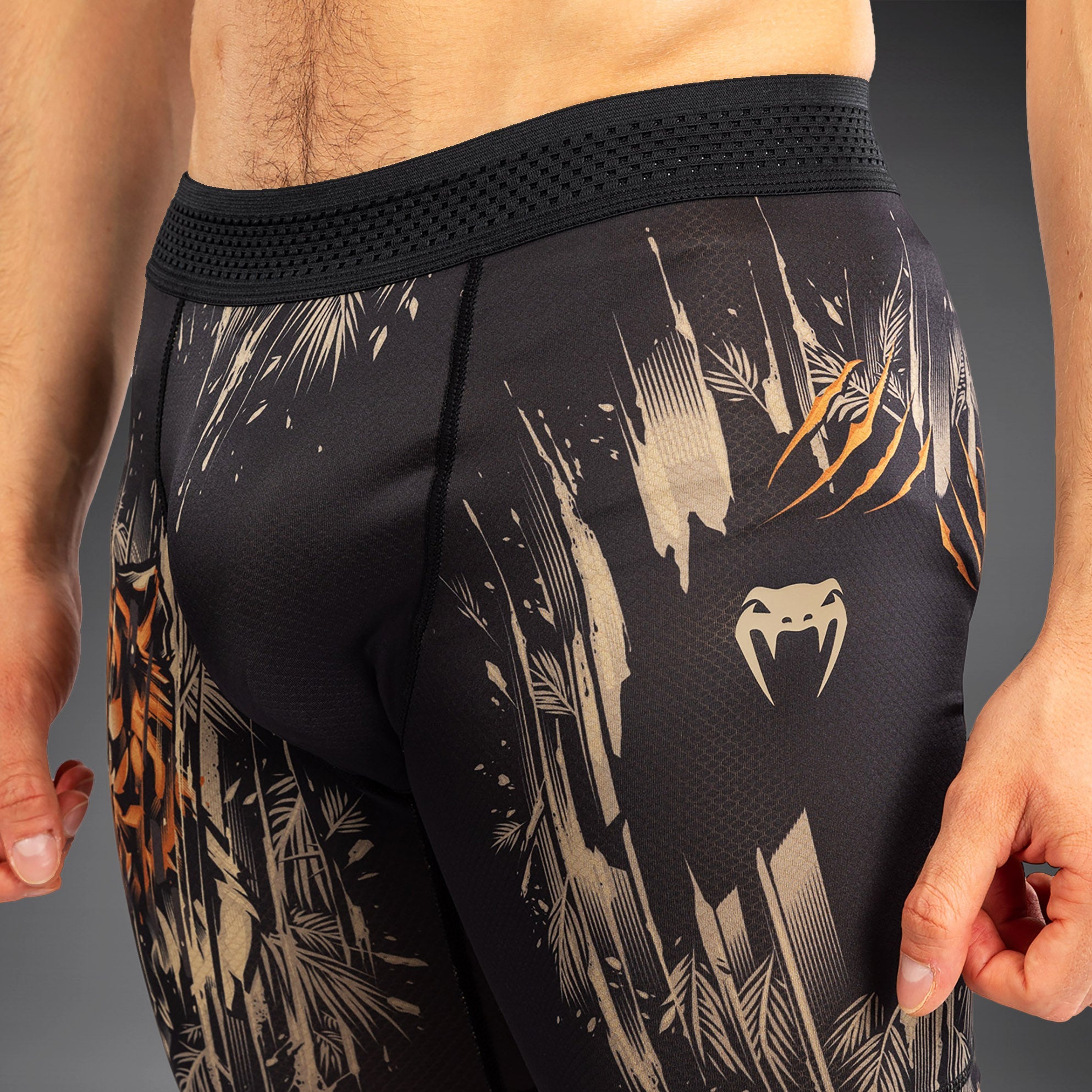 Venum Tiger Pánské Vale Tudo - Černá/Neonová Oranžová