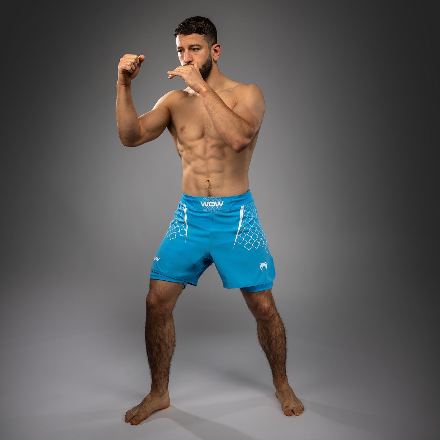 Pánské fightové šortky Venum x WOW FC - Pacifická modř