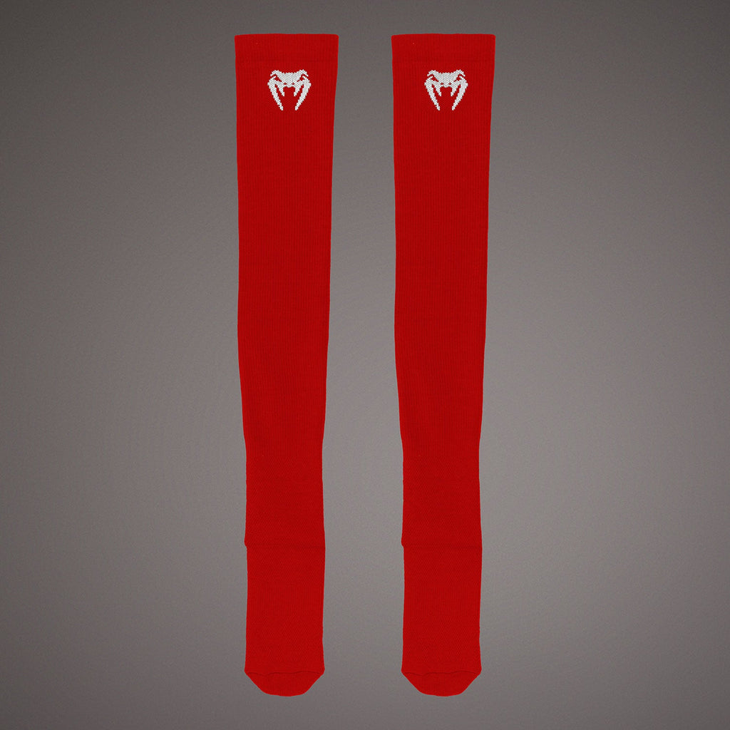 Dlouhé ponožky Venum Elite Performance - červená/bílá