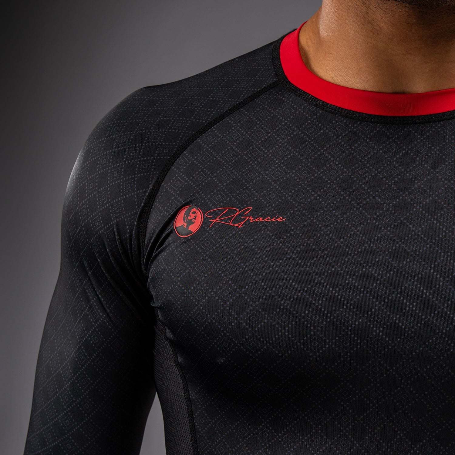 Venum x Roger Gracie Signature Dlouhý rukáv Rashguard - Černá/Červená