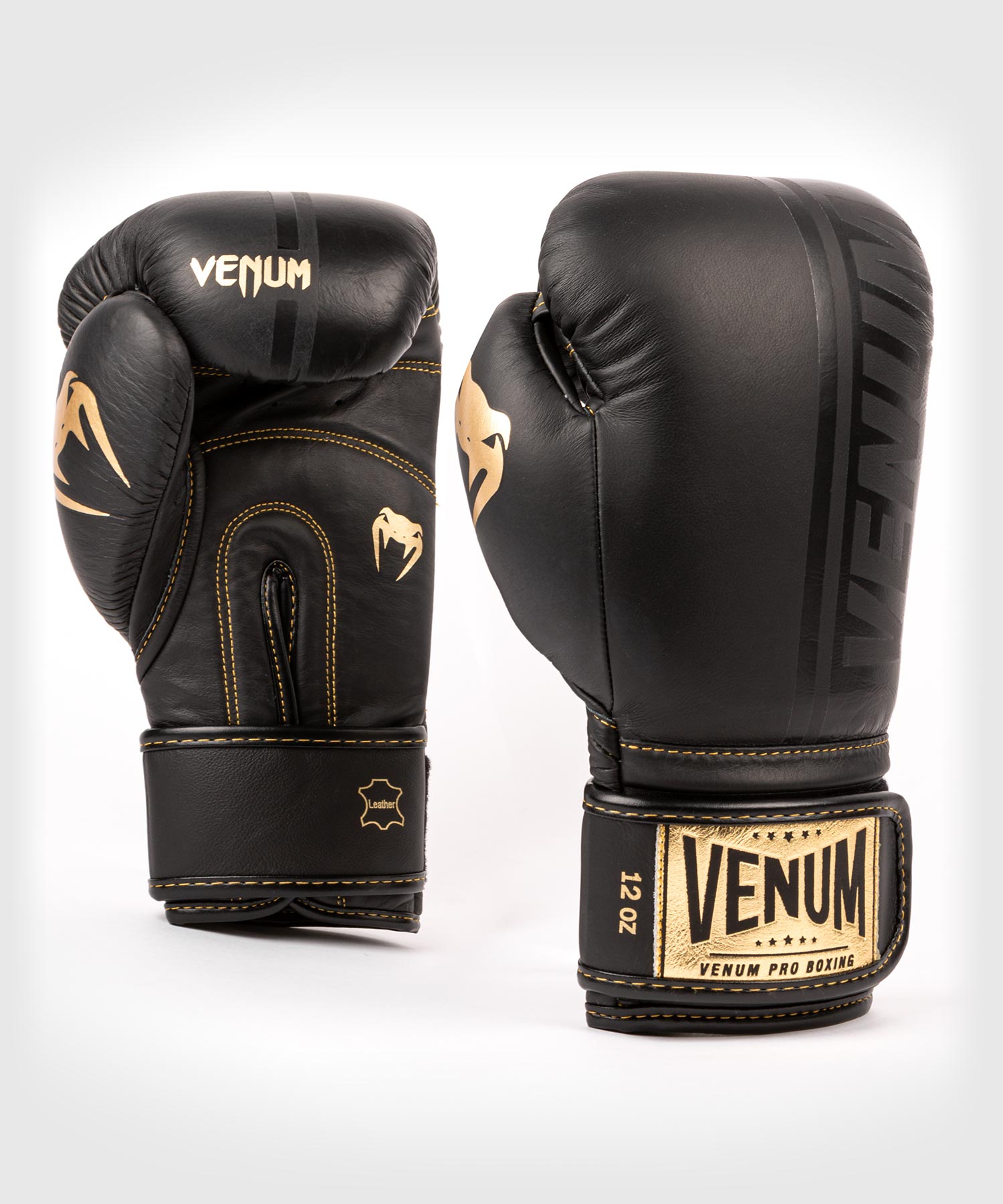 Venum Shield Pro Boxerské Rukavice Velcro - Černá/Černá/Zlatá