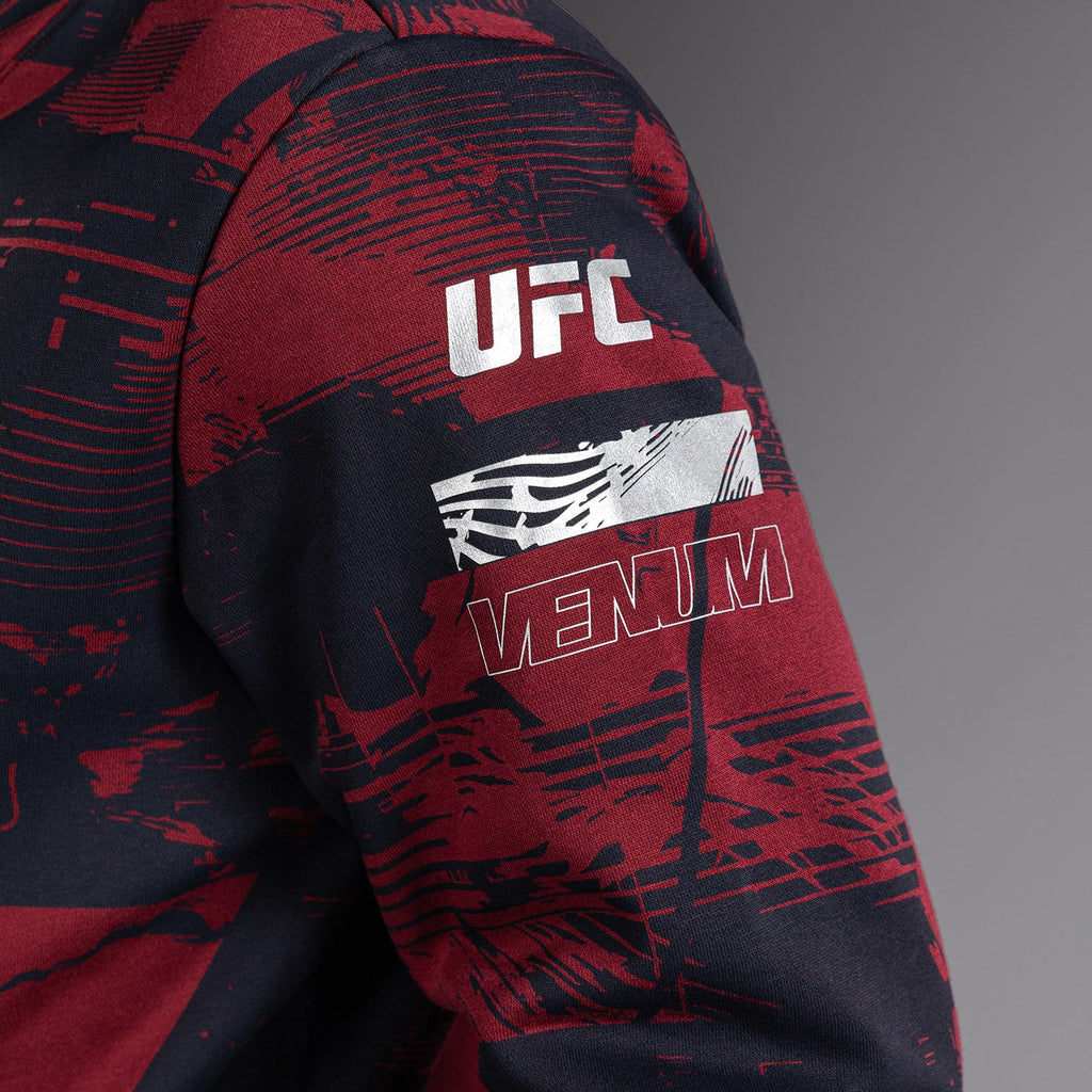Pánská mikina s kapucí UFC Zenith by Venum Burgundy Authentic Fight Week