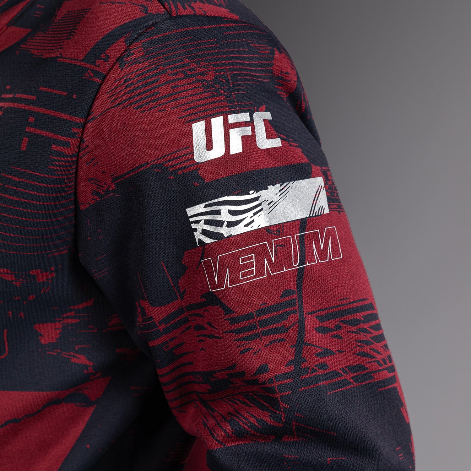 Pánská mikina s kapucí UFC Zenith by Venum Burgundy Authentic Fight Week