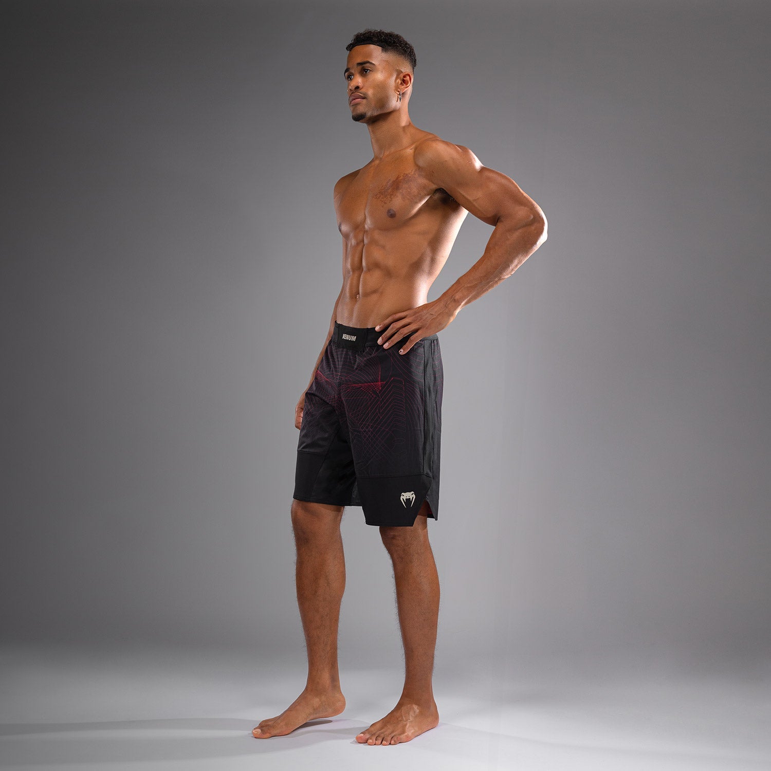 Pánské bojové šortky Venum G-Fit Air - Tmavě černá/ohnivě červená