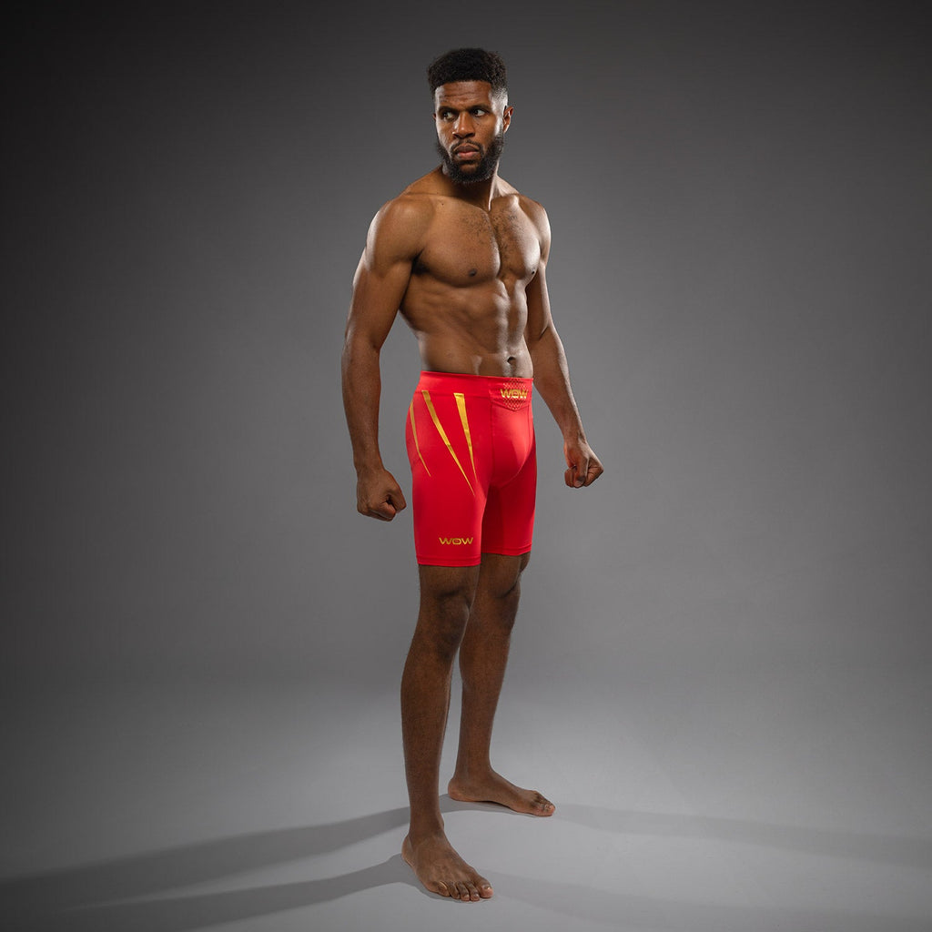 Venum x WOW FC pánské kraťasy Vale Tudo - Fury Red/ Gold