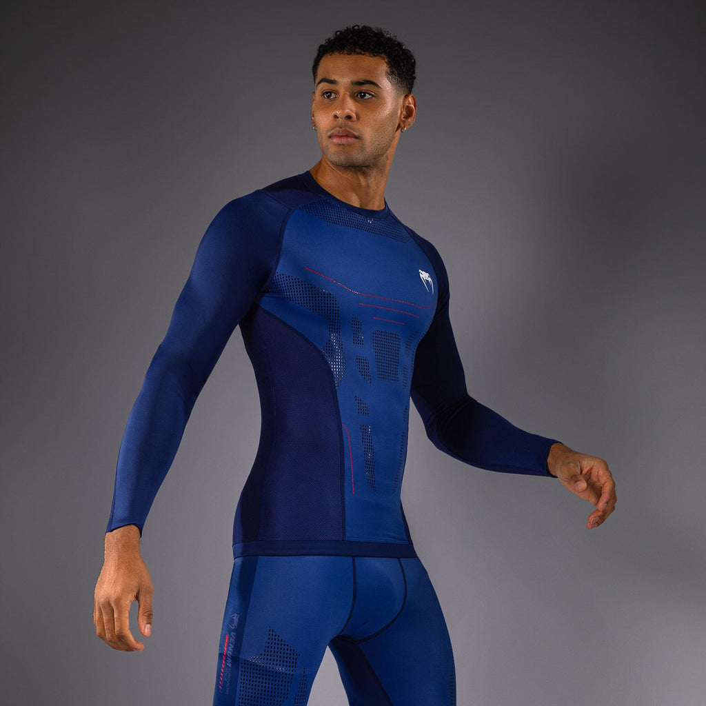 Venum Technical 3.0 Dlouhý Rukáv Rashguard - Noční Modrá