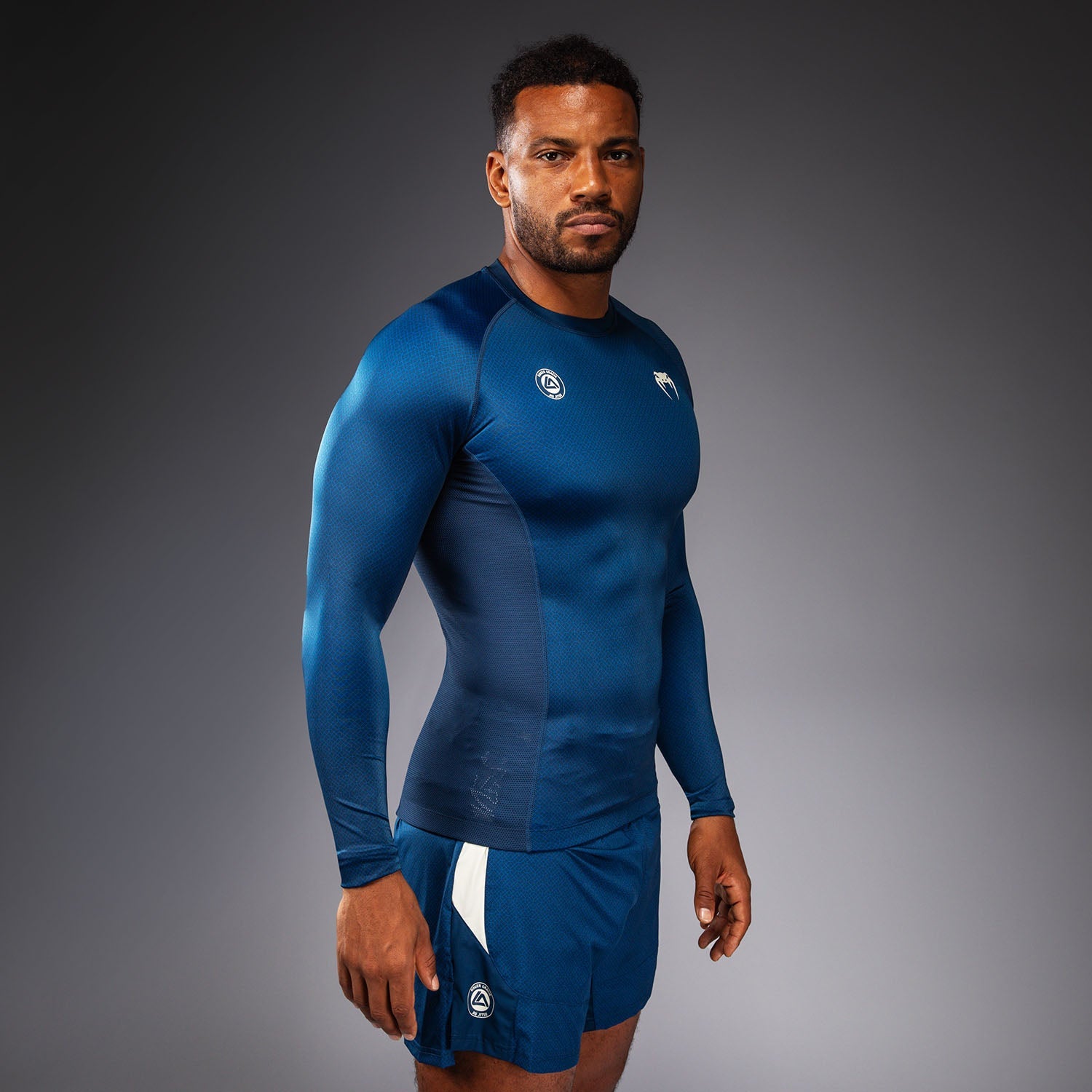 Dlouhoruký rashguard Venum x Roger Gracie Academy - modrý