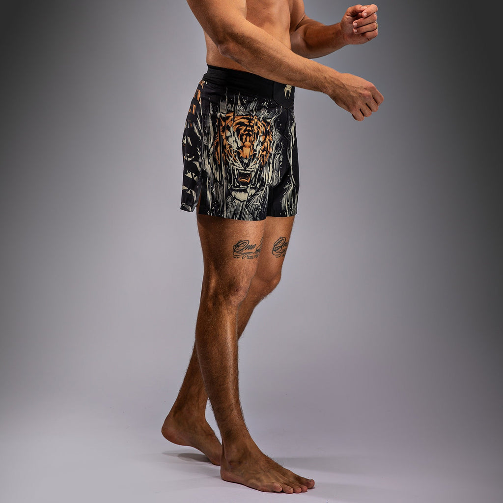 Venum Tiger Pánské Kraťasy na bojové sporty - Černá/Neonová oranžová