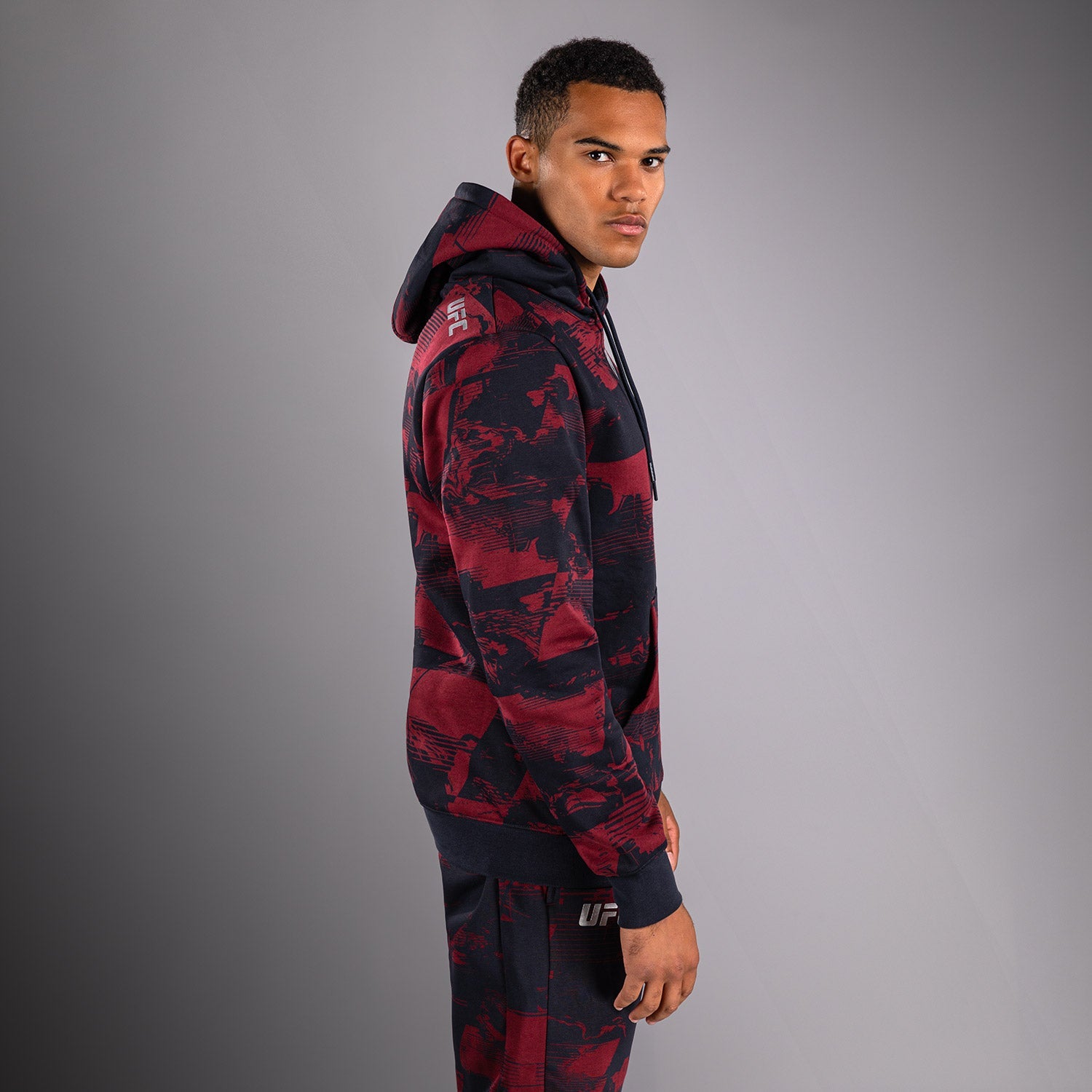 Pánská mikina s kapucí UFC Zenith by Venum Burgundy Authentic Fight Week