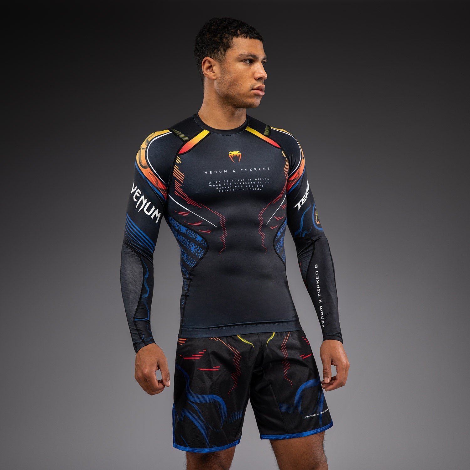 Venum x TEKKEN 8 Rashguard s dlouhým rukávem - Yoshimitsu - Černá/Oranžová