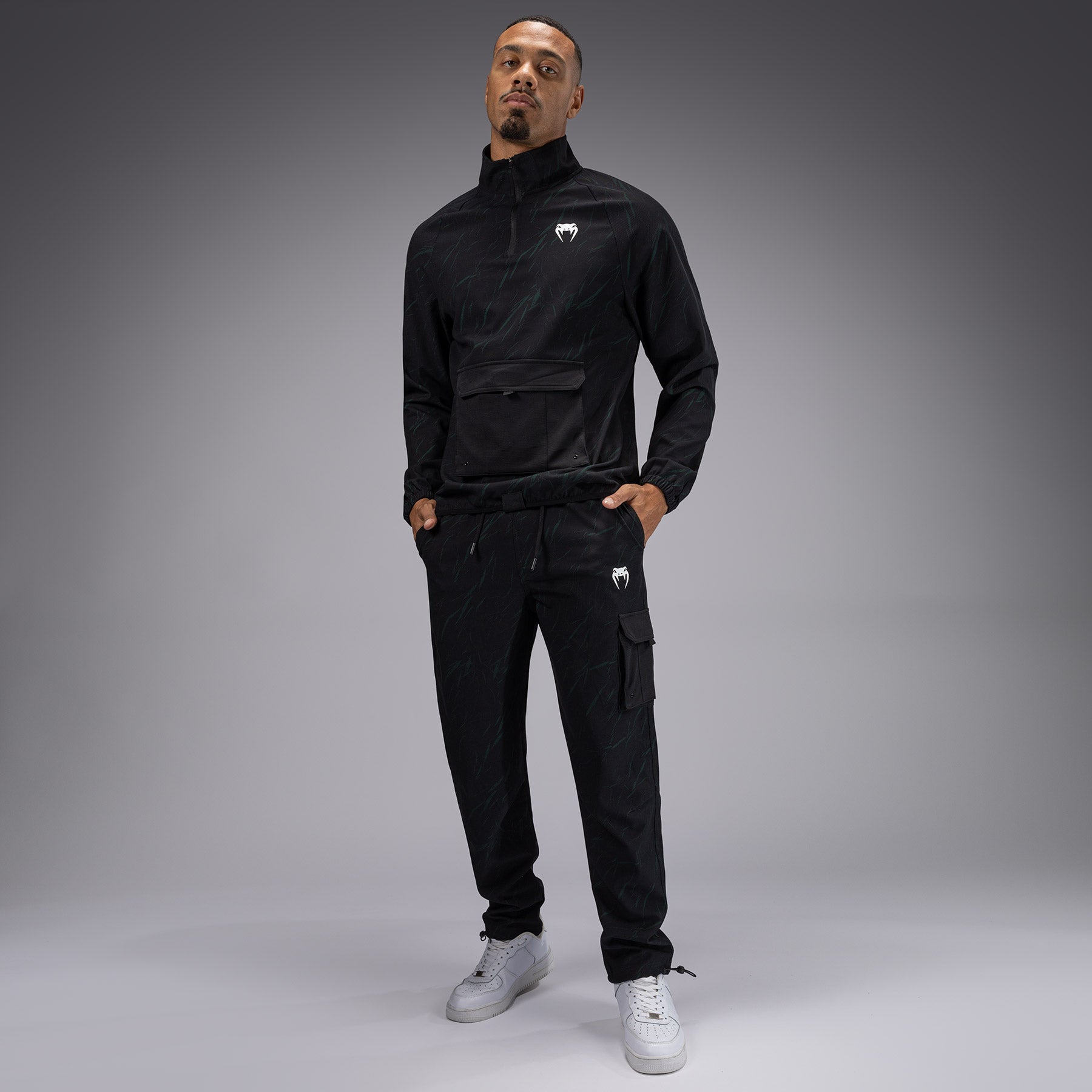 Venum Trooper Pánská bunda se zapínáním na zip - černá/lesní zelená