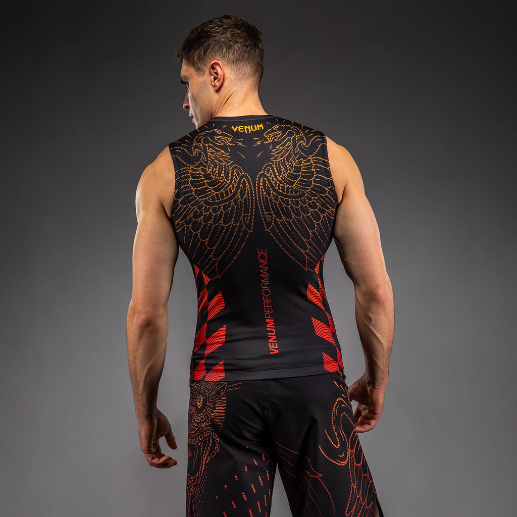 Venum Quetzal Fury Bezrukávový Rashguard - Černá/Fury Červená/Tangerine
