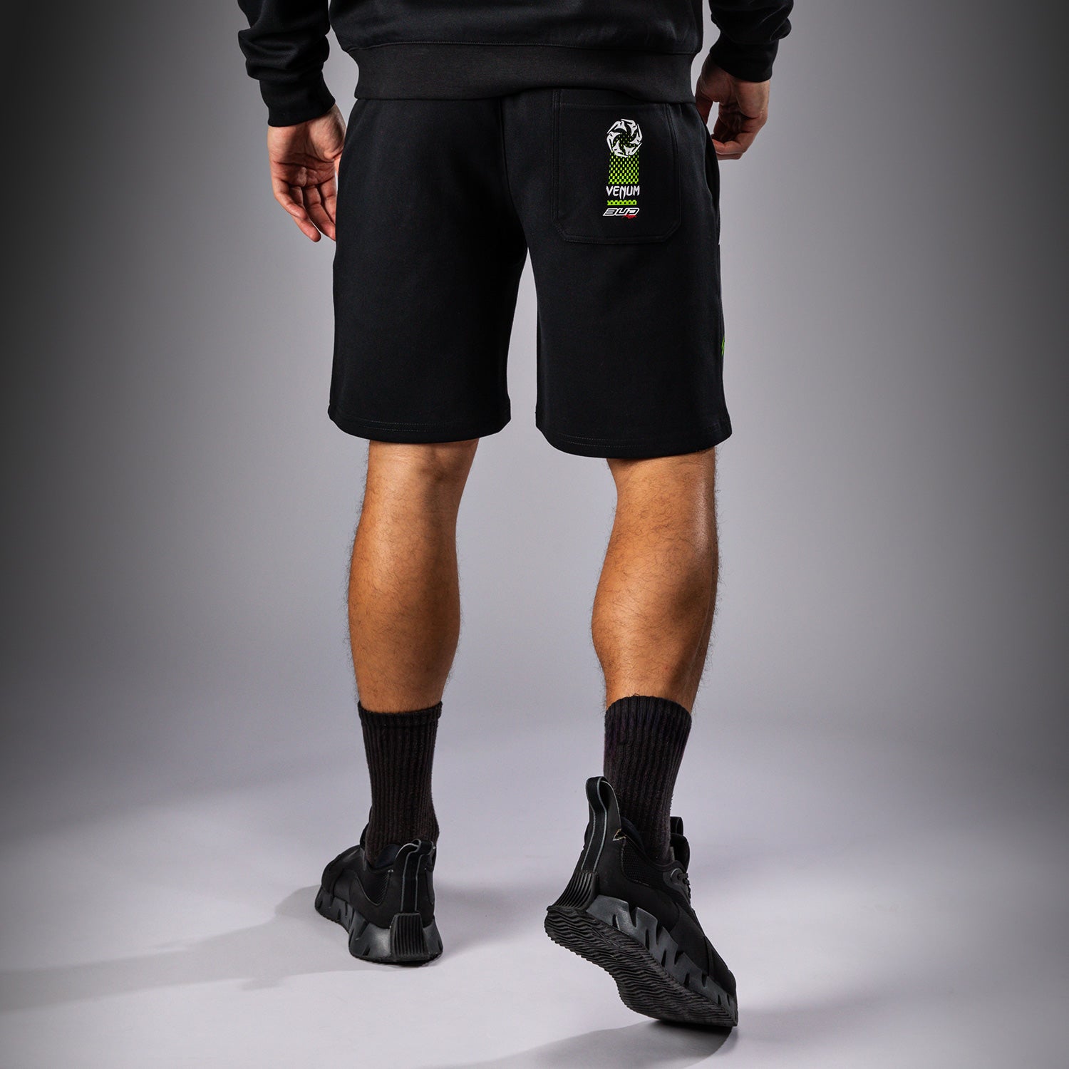 Pánské bavlněné šortky Venum x Bud Racing - černá/bílá/limetkově zelená