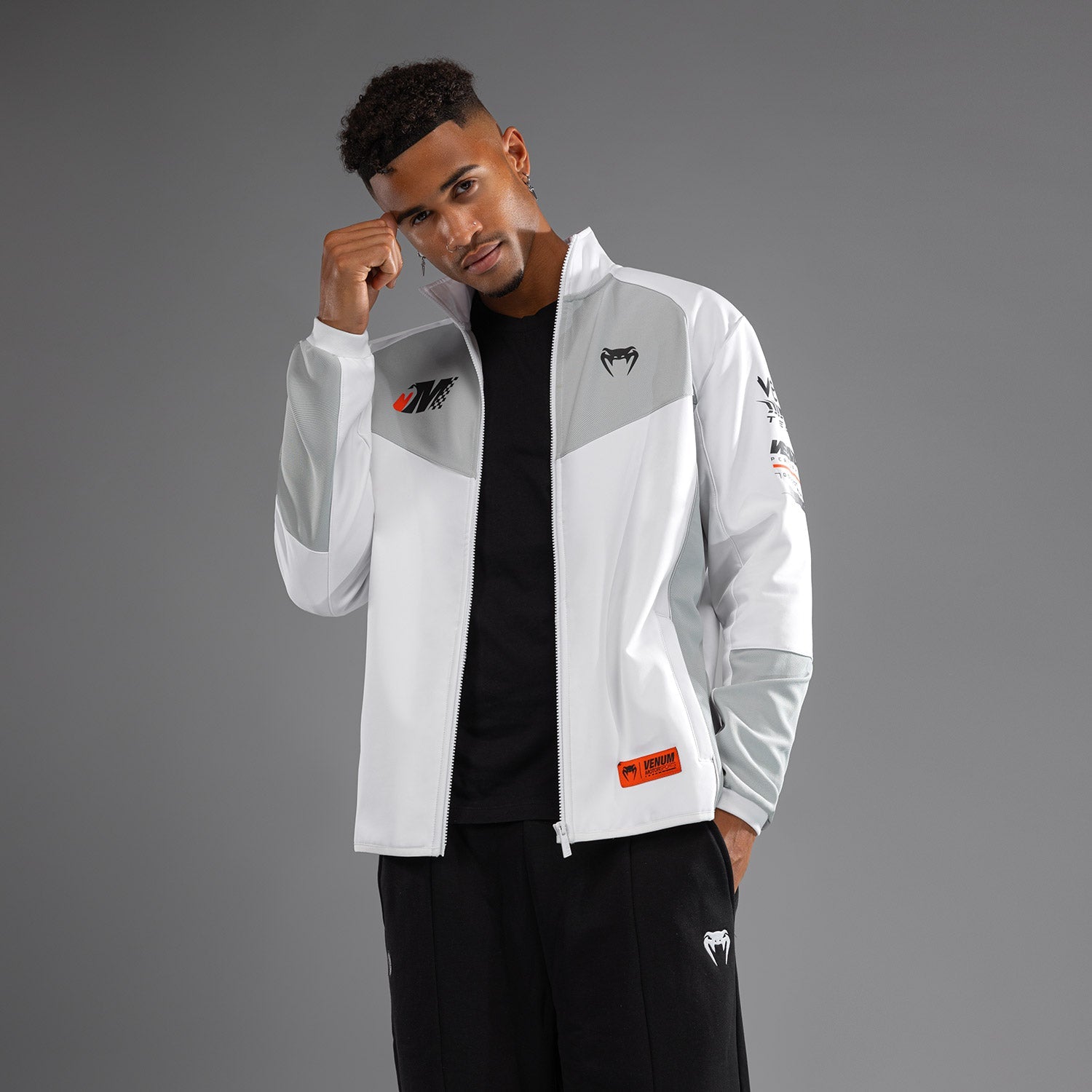 Venum Motorsport Softshell Bunda - Sněhobílá