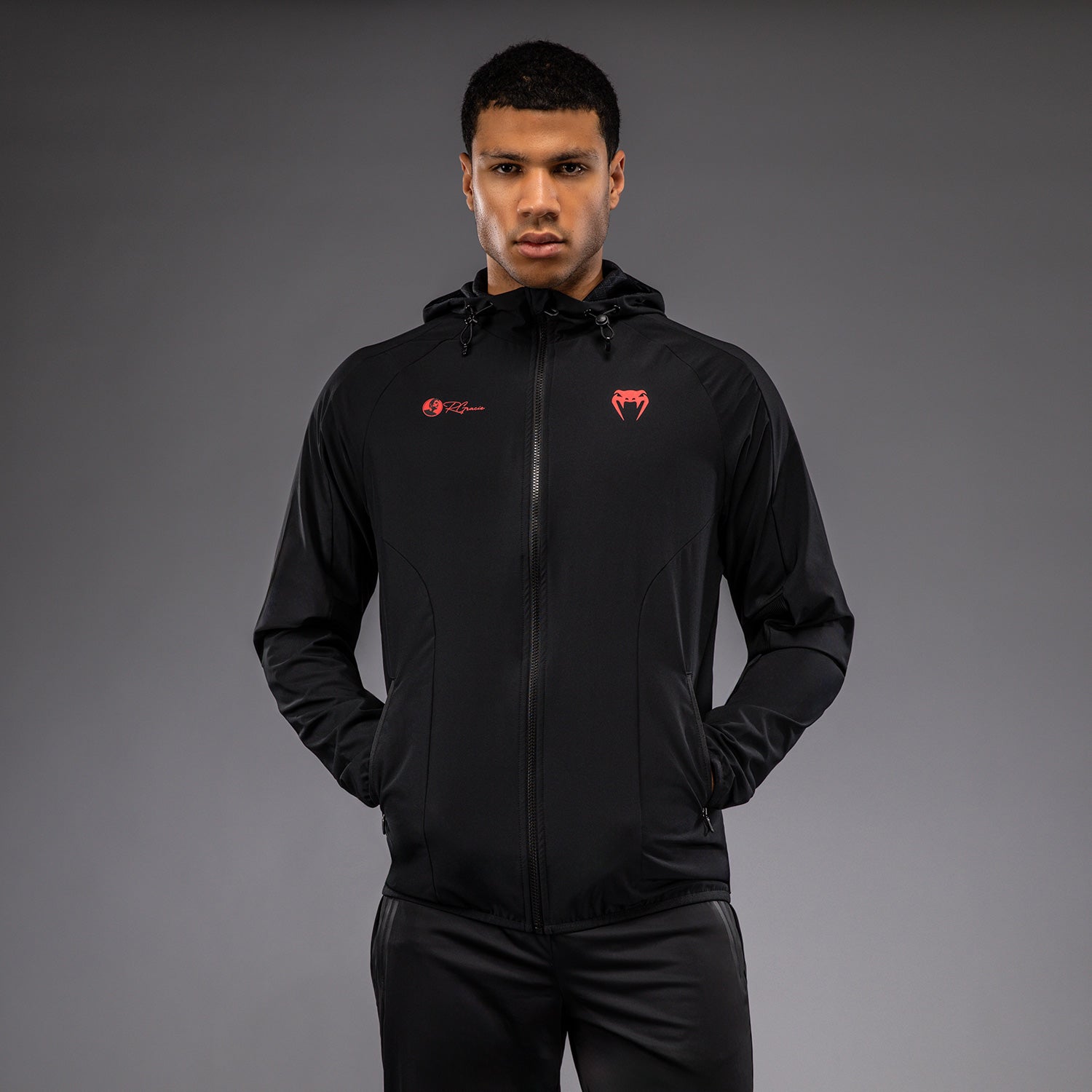 Venum x Roger Gracie Signature Track Jacket - Černá/Červená