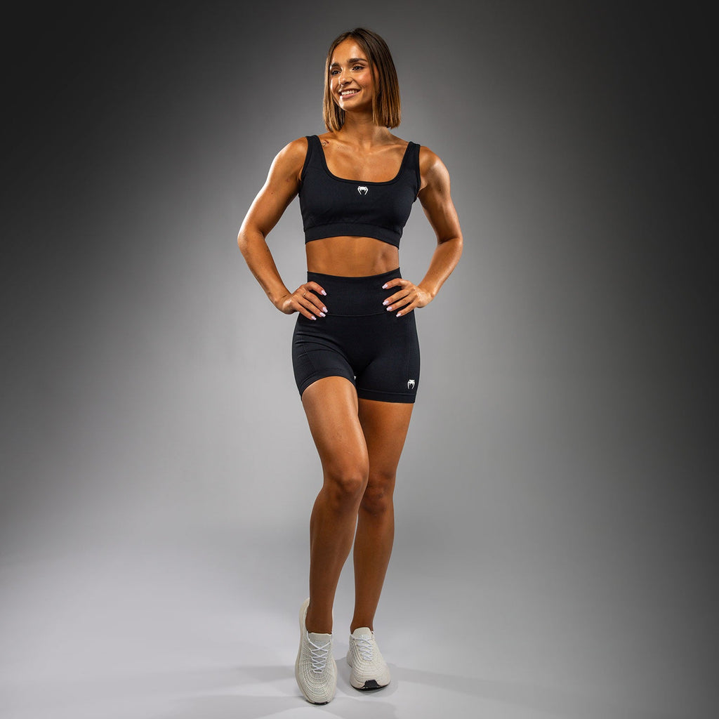 Venum Sculpt Dlouhá sportovní podprsenka - černá/bílá