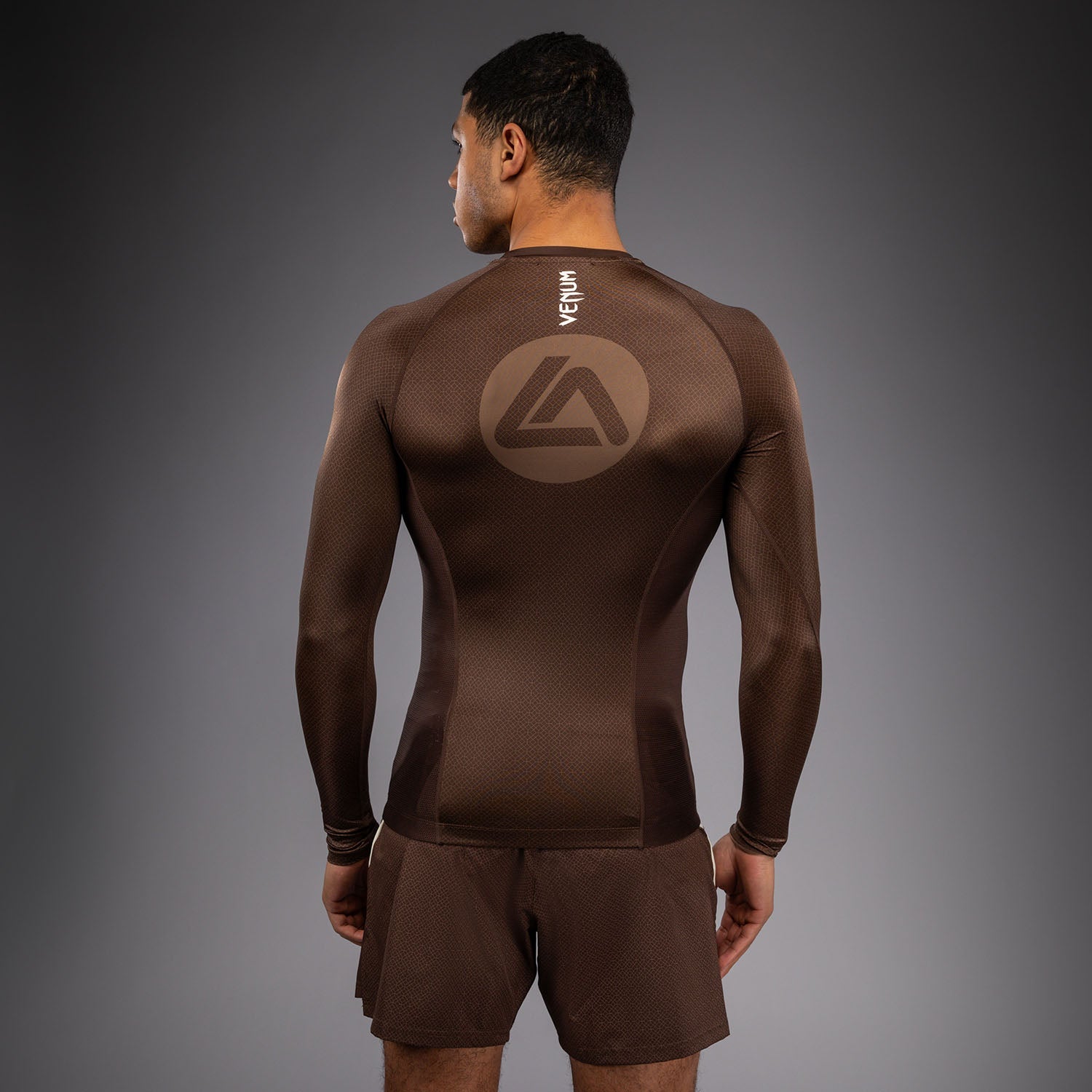 Venum x Roger Gracie Academy Dlouhý rukáv Rashguard - Tmavě hnědá
