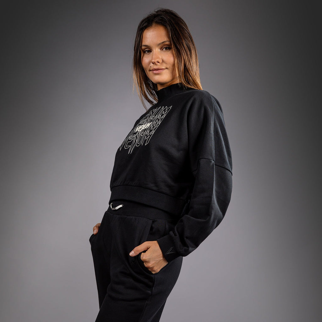 Venum Pulse Dámská Crop Mikina - Černá/Bílá