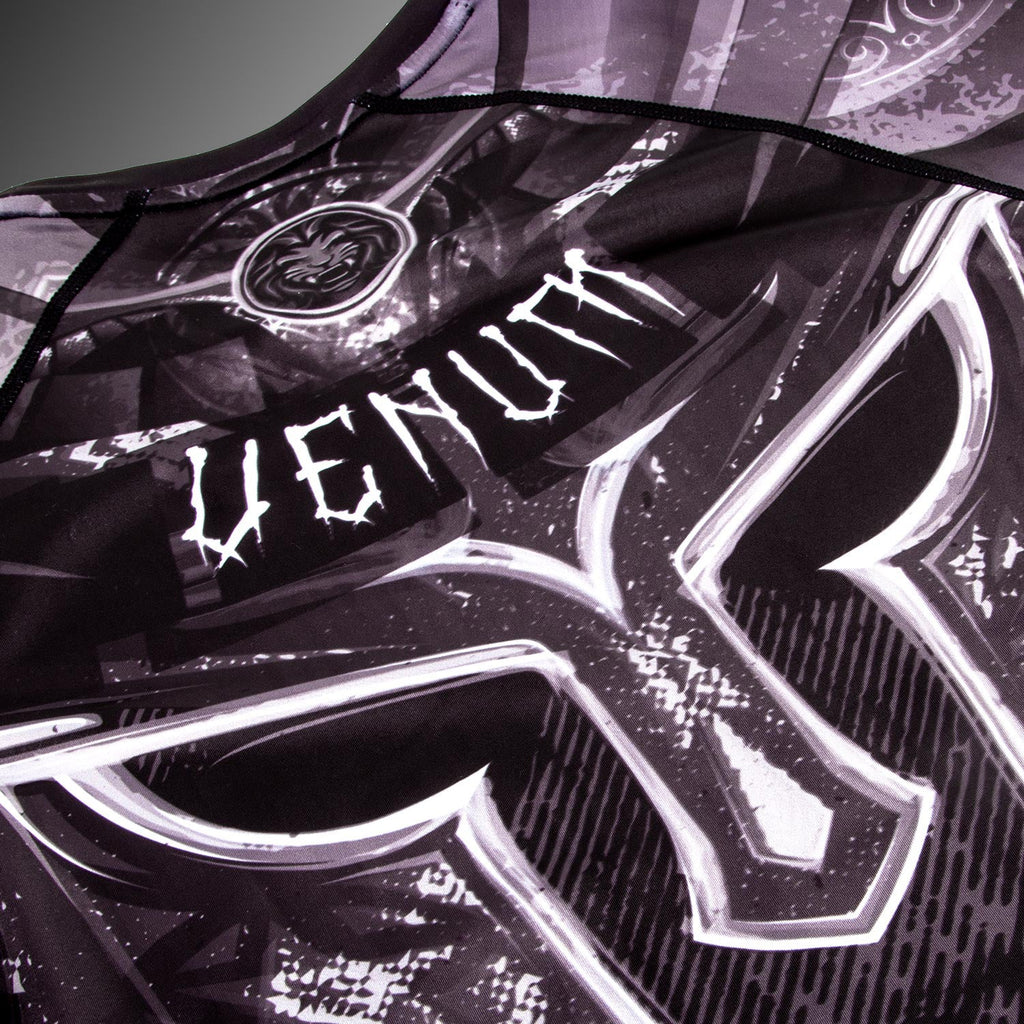 Venum Gladiator 3.0 Rashguard - Černá/Bílá - Krátký rukáv