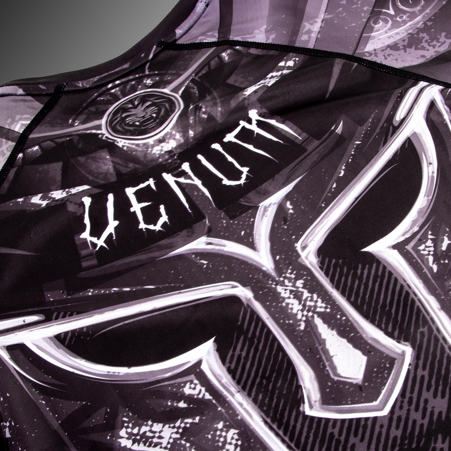 Venum Gladiator 3.0 Rashguard - Černá/Bílá - Krátký rukáv