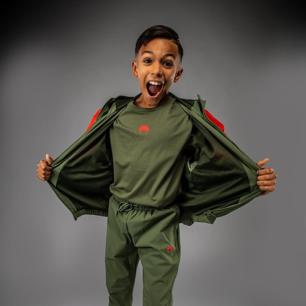 Dětská tepláková bunda Venum Vectra - Army Green/Orange