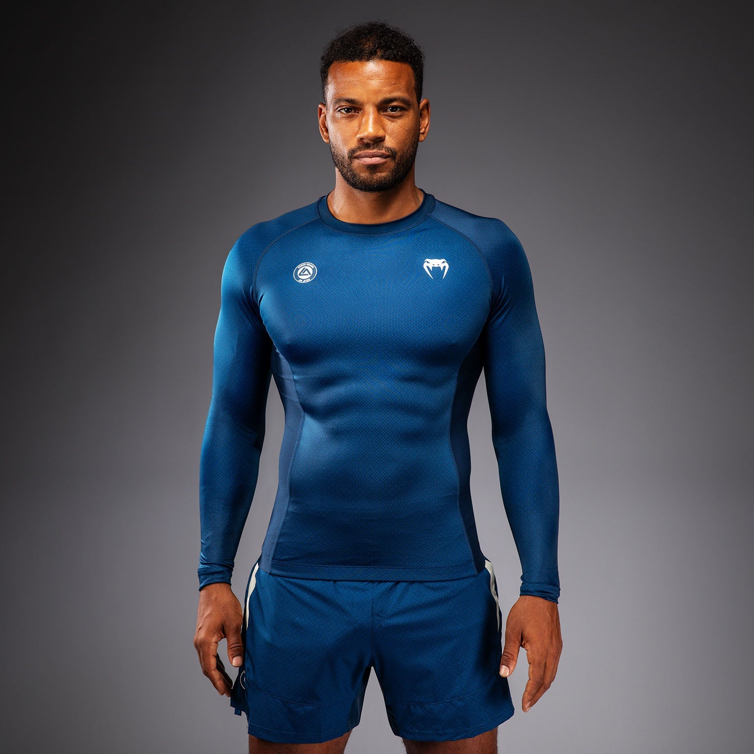 Dlouhoruký rashguard Venum x Roger Gracie Academy - modrý